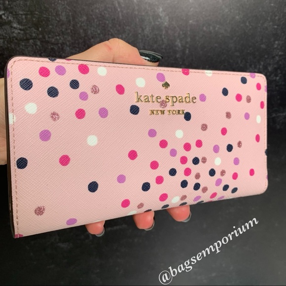 Kate Spade Festive Confetti Large Slim Wallet - Picture 2 of 11